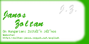 janos zoltan business card